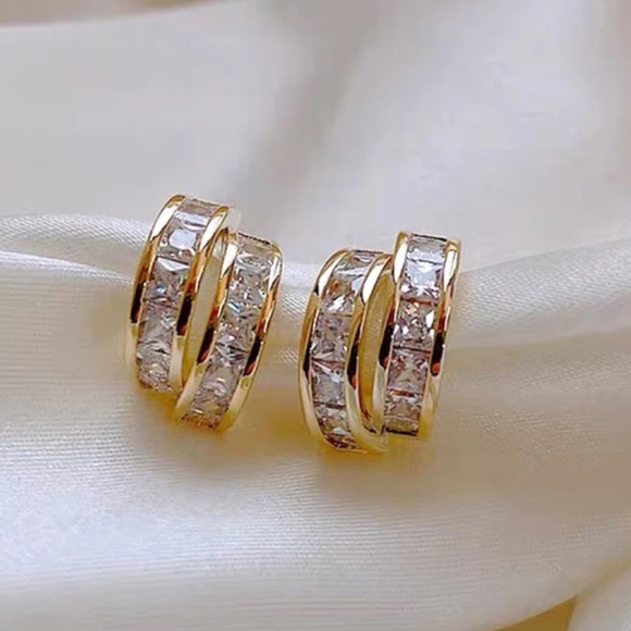 💛C-shaped Zircon Earrings - Picture 3 of 6